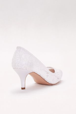 mesh pointed toe pumps