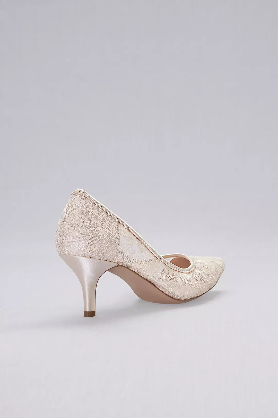 Lace Pointed-Toe Mid-Heel Pumps Image 2
