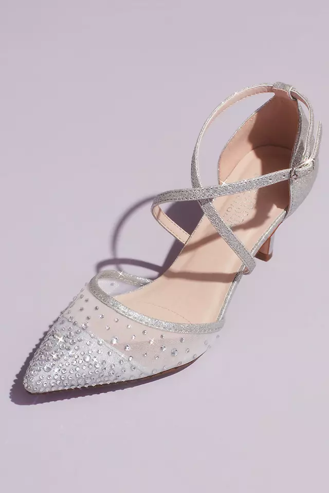 Glitter D'Orsay Crisscross Embellished Heels Image