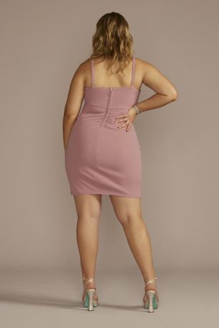 Sheath Stretch Crepe Dress With Slit Black
