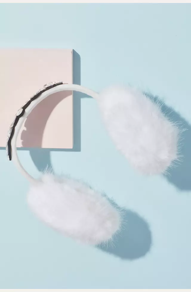 Crystal Embellished Fuzzy Earmuffs Image