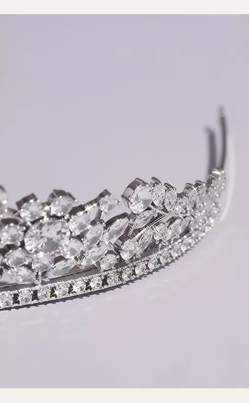 Marquise and Solitaire Cubic Zirconia Tiara Image 2