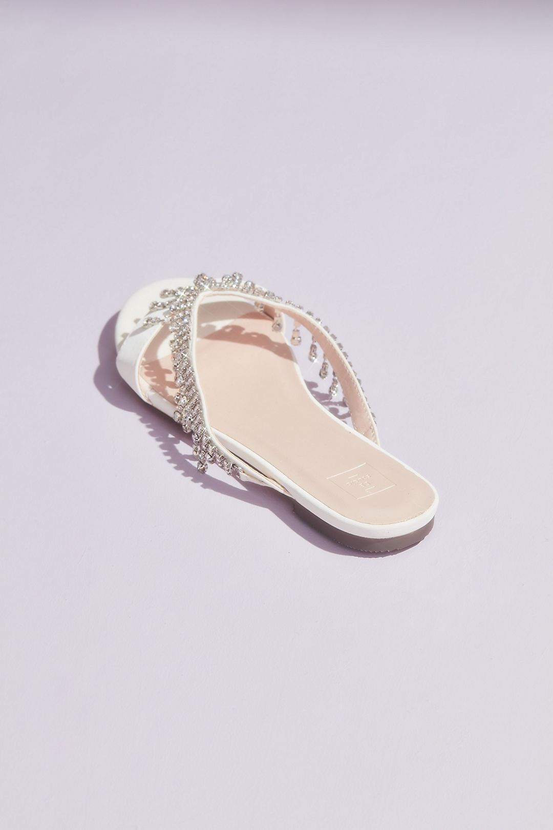 Crystal Drop V-Strap Slide Sandals | David's Bridal