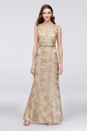 Embroidered Sheath Dress with Sequins and Crystals | David's Bridal