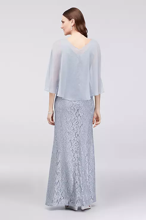 Shimmering Lace Tank Dress with Necklace Capelet Image 2