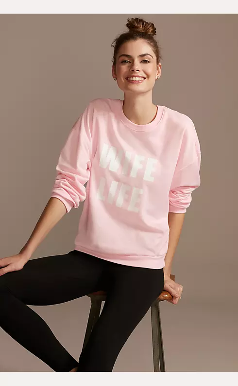 Wife Life Relaxed Fit Crew Neck Sweatshirt Image 1