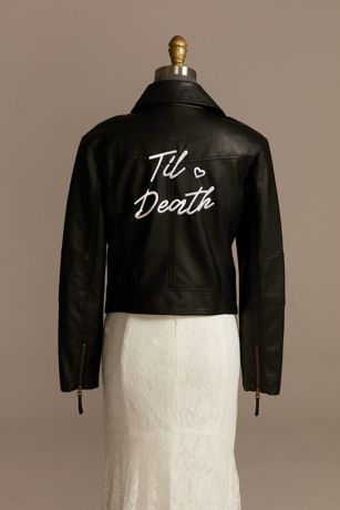 Til Death Script Black Vegan Leather Moto Jacket