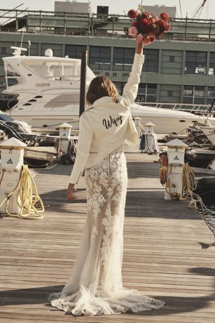 Wifey Script Moto-Style Vegan Leather Jacket | David's Bridal