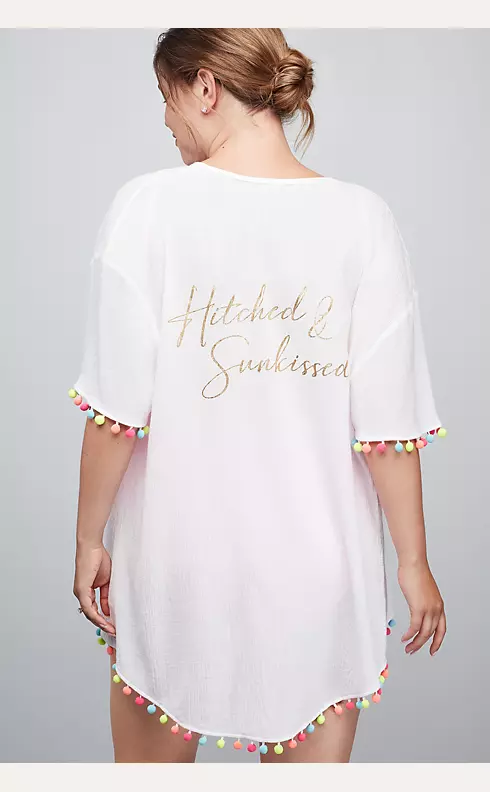 Hitched and Sunkissed Pom Pom Kimono Pool Cover Up Image 1