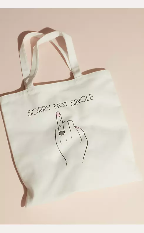Sorry Not Single Ring Finger Canvas Tote Bag Image 1