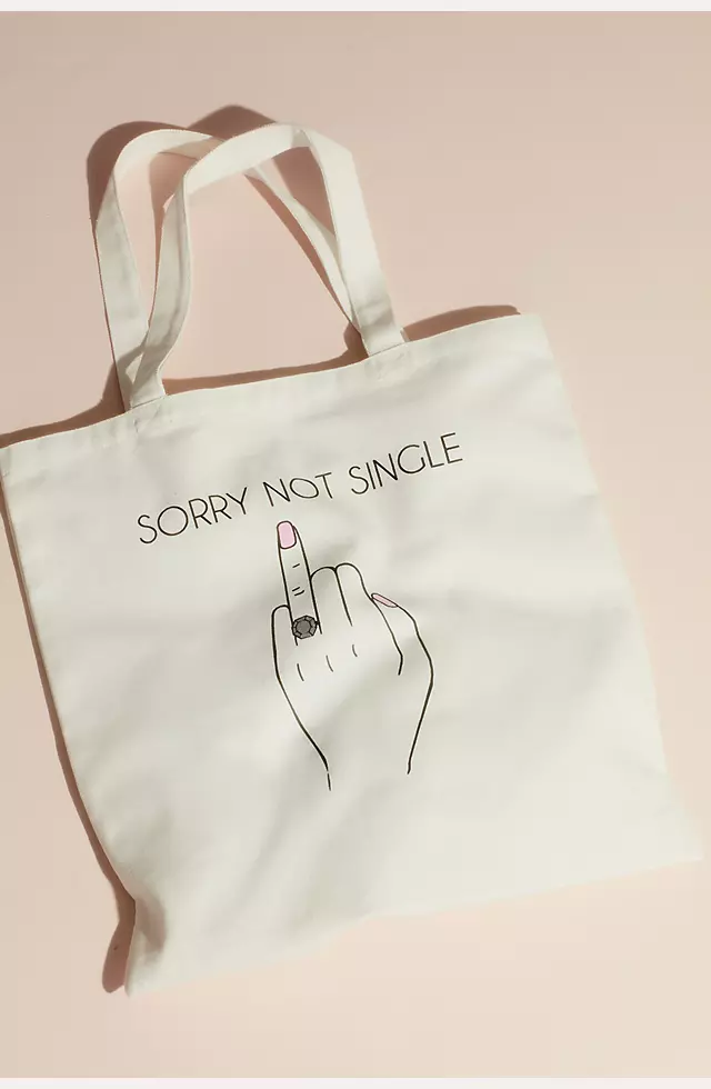 Sorry Not Single Ring Finger Canvas Tote Bag Image
