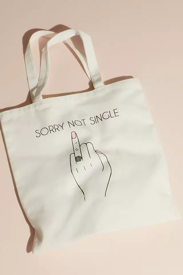 Sorry Not Single Ring Finger Canvas Tote Bag Image