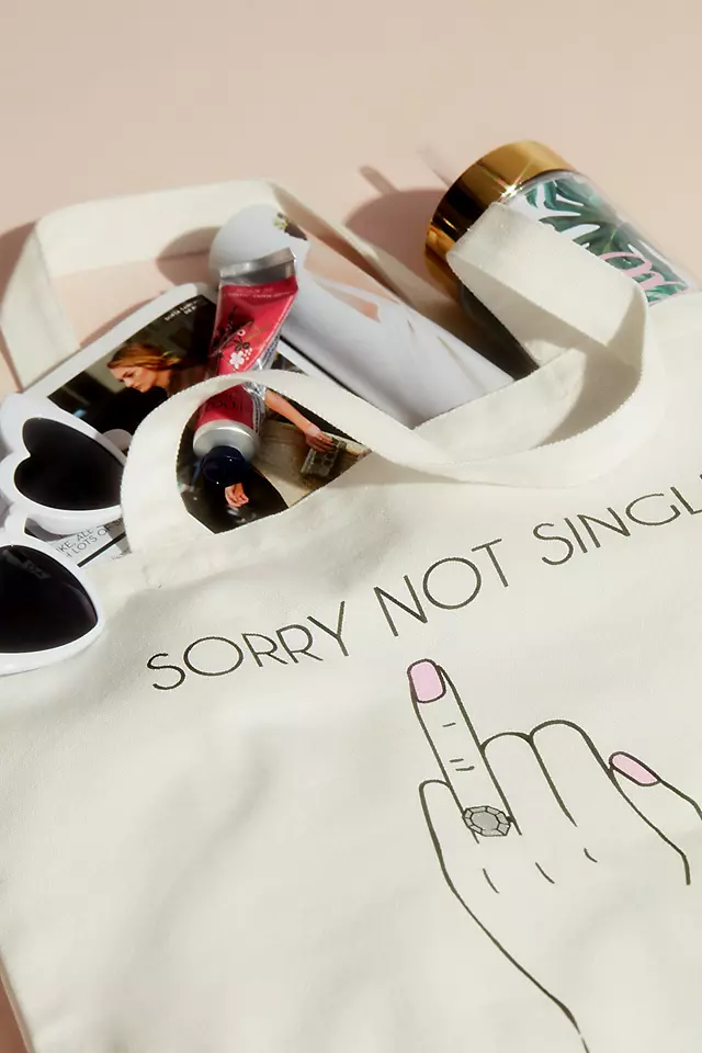 Sorry Not Single Ring Finger Canvas Tote Bag Image 3