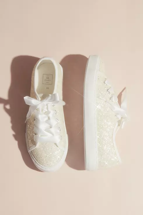 Glittery Sneakers with Organza Laces Image 4