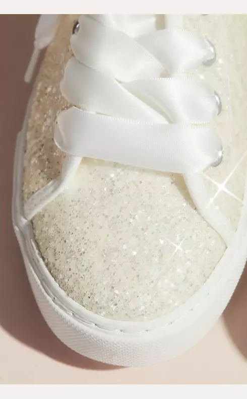 Glittery Sneakers with Organza Laces Image 3