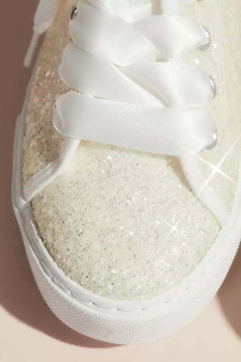 Glittery Sneakers with Organza Laces Image 3