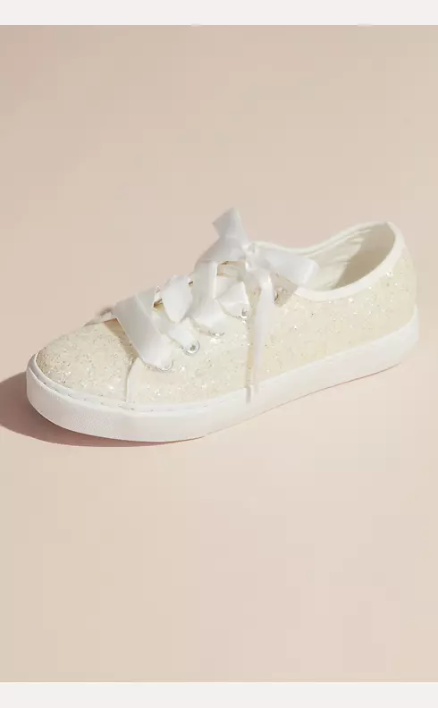 Glittery Sneakers with Organza Laces Image 1