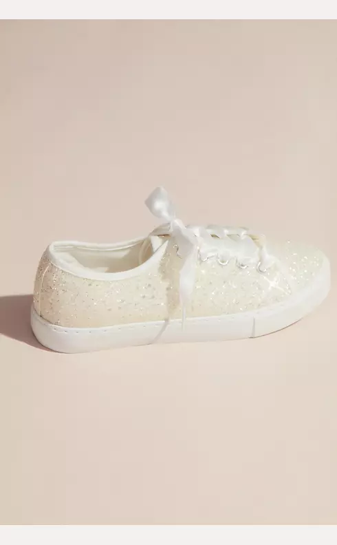 Glittery Sneakers with Organza Laces Image 2