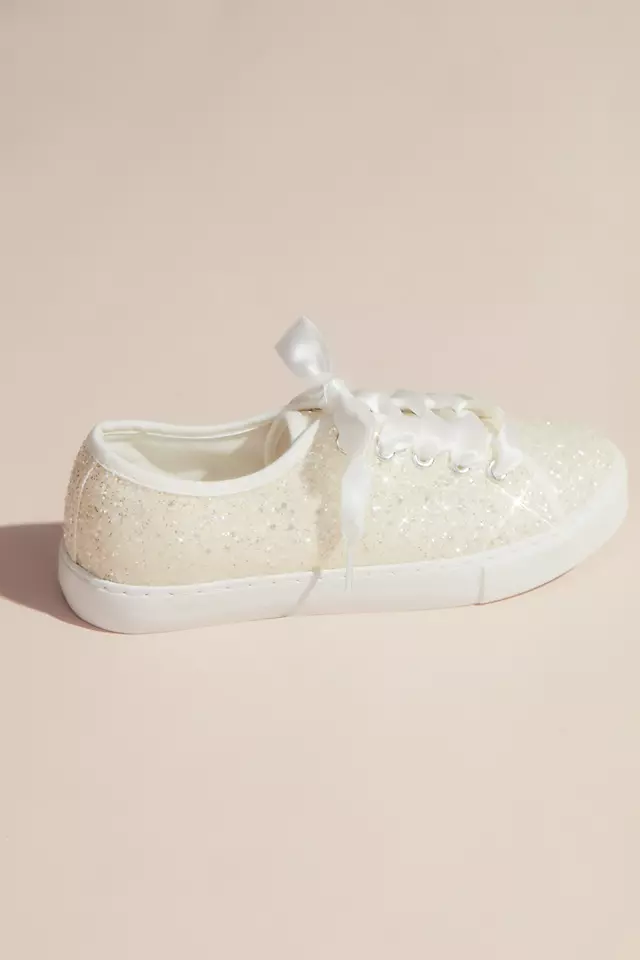 Glittery Sneakers with Organza Laces Image 2