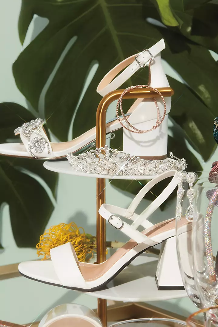 Quarter-Strap Exaggerated Block Heel Sandals | David's Bridal Quarter-Strap Exaggerated Block Heel Sandals | David's Bridal