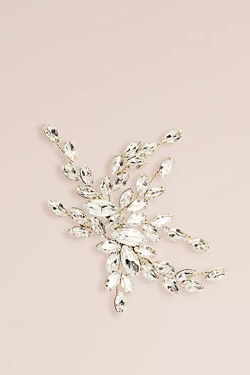 Hand-Wired Swarovski Crystal Marquise Leaf Clip Image 1