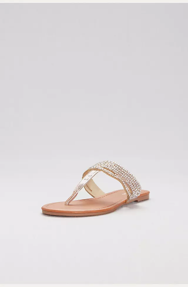 Crystal-Studded Thong Sandals Image