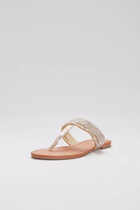 Crystal-Studded Thong Sandals Image 1
