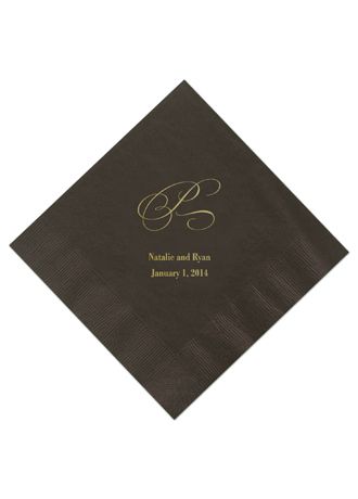 Personalized Initial Color Beverage Napkin David's Bridal