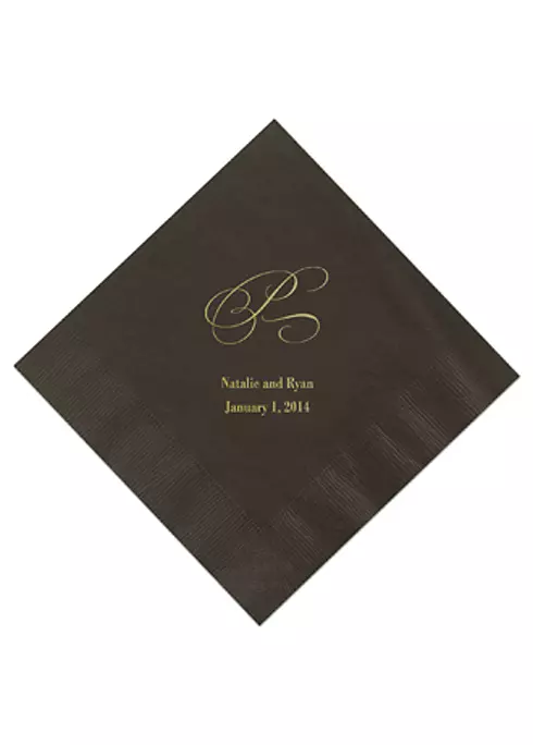 Personalized Initial Color Beverage Napkin Image 1