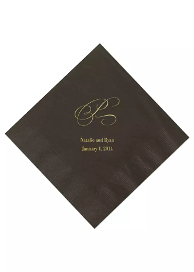 Personalized Initial Color Beverage Napkin Image