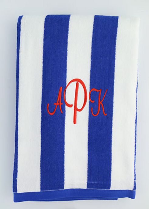 DB Excl Personalized Cabana Stripe Beach Towel Image