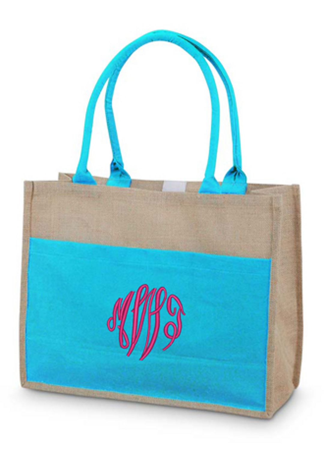DB Exc Personalized Jute Tote with Canvas Pocket Image 1