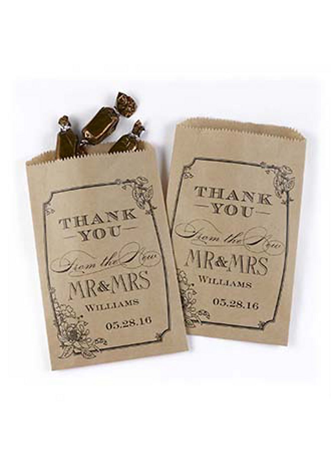 Personalized Vintage Floral Treat Bags Set of 50 Image 2