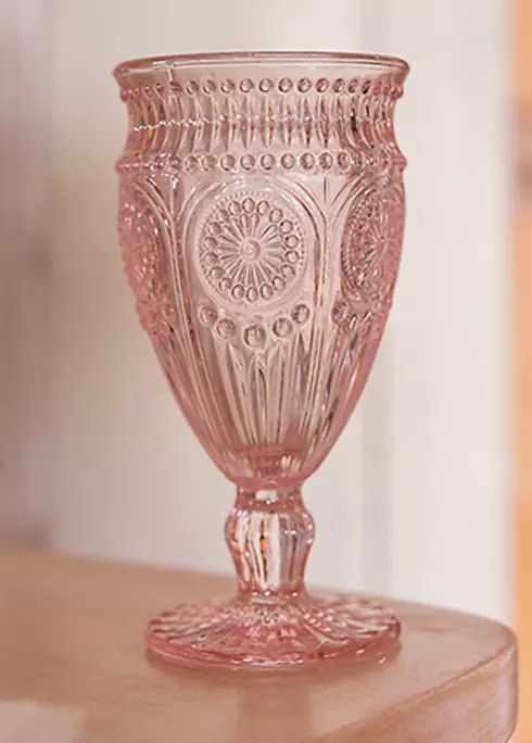 Short Vintage Pressed Glass Goblet Image 1