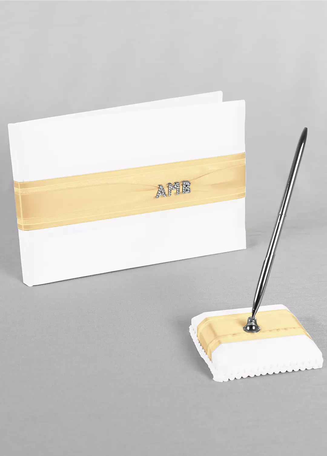 Exclusive Personalized Monogram Guest Book and Pen Image