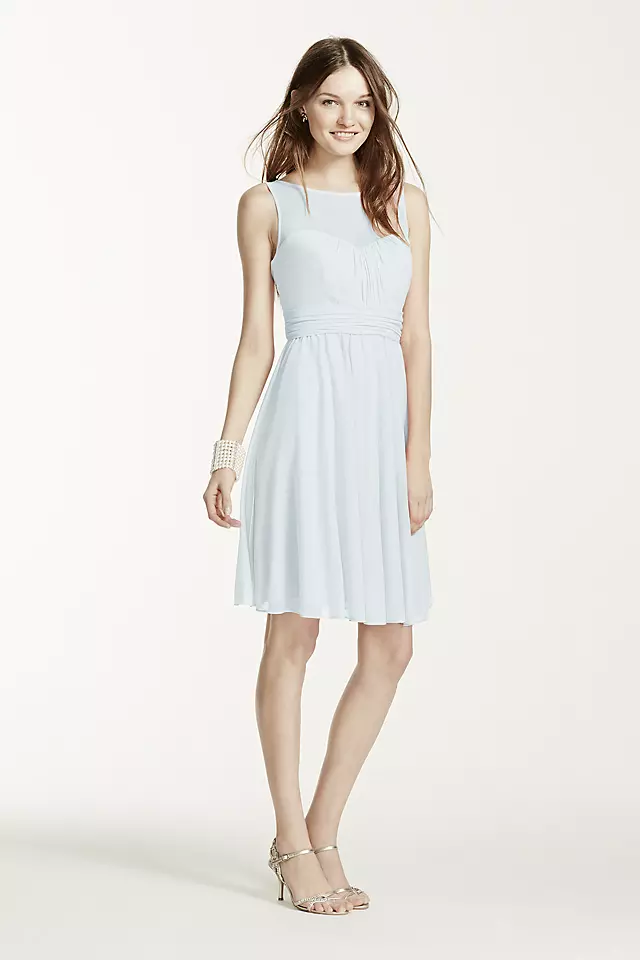 Short Mesh Dress with Sweetheart Illusion Neckline Image