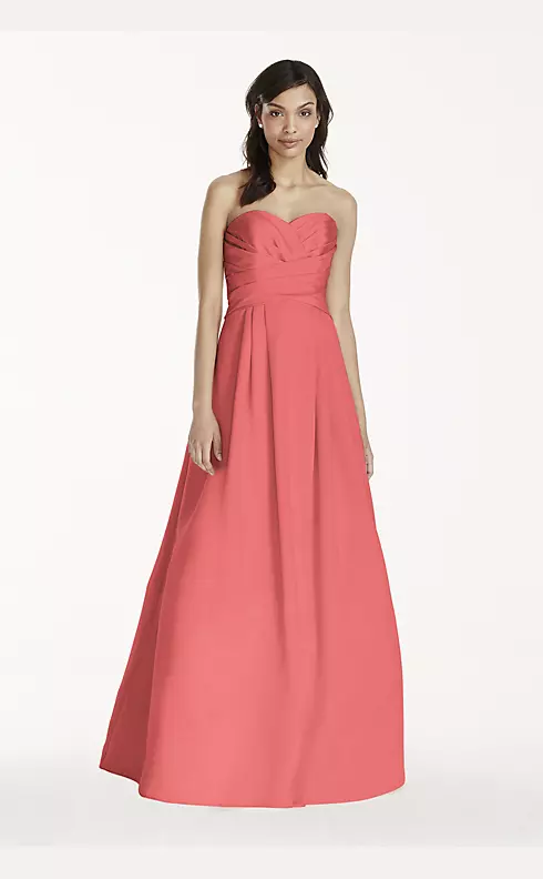 Strapless Satin Pleated Bodice Ball Gown Image 1