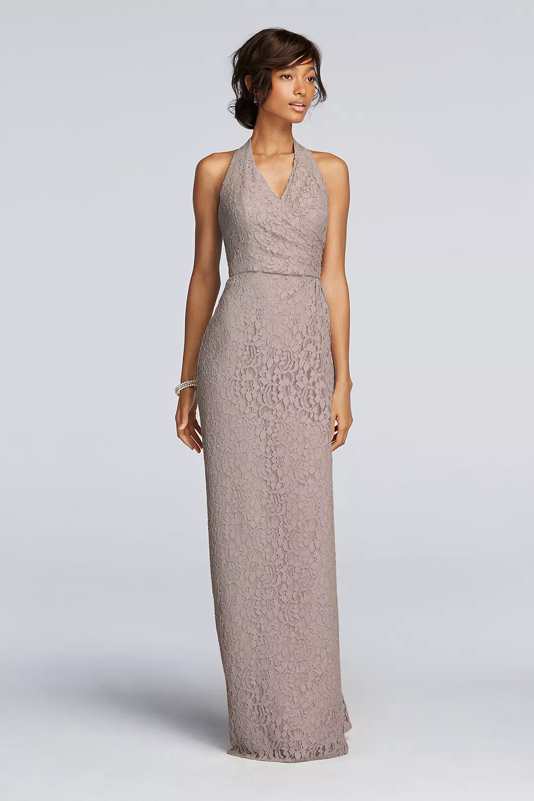 All Over Lace Halter Sheath Dress Image
