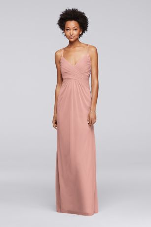 Long Adjustable Tie-Back Bridesmaid Dress - Davids Bridal