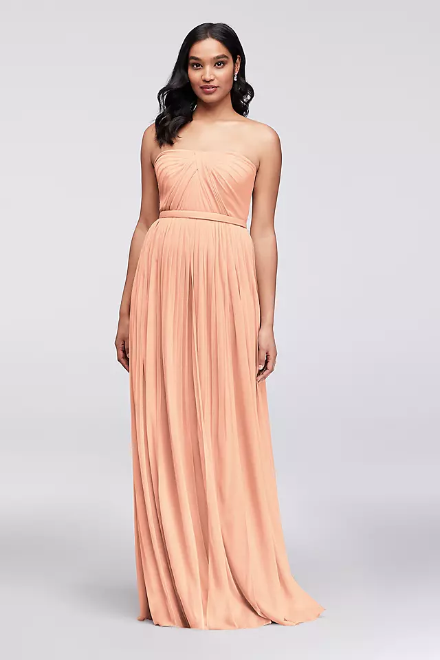 Style-Your-Way 6 Tie Long Mesh Bridesmaid Dress Image