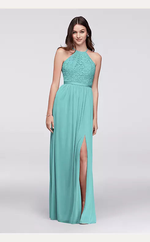 Open-Back Lace and Mesh Bridesmaid Dress Image 1
