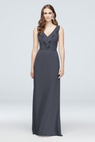 Ruffled Tank Crinkle Chiffon Bridesmaid Dress David's Bridal