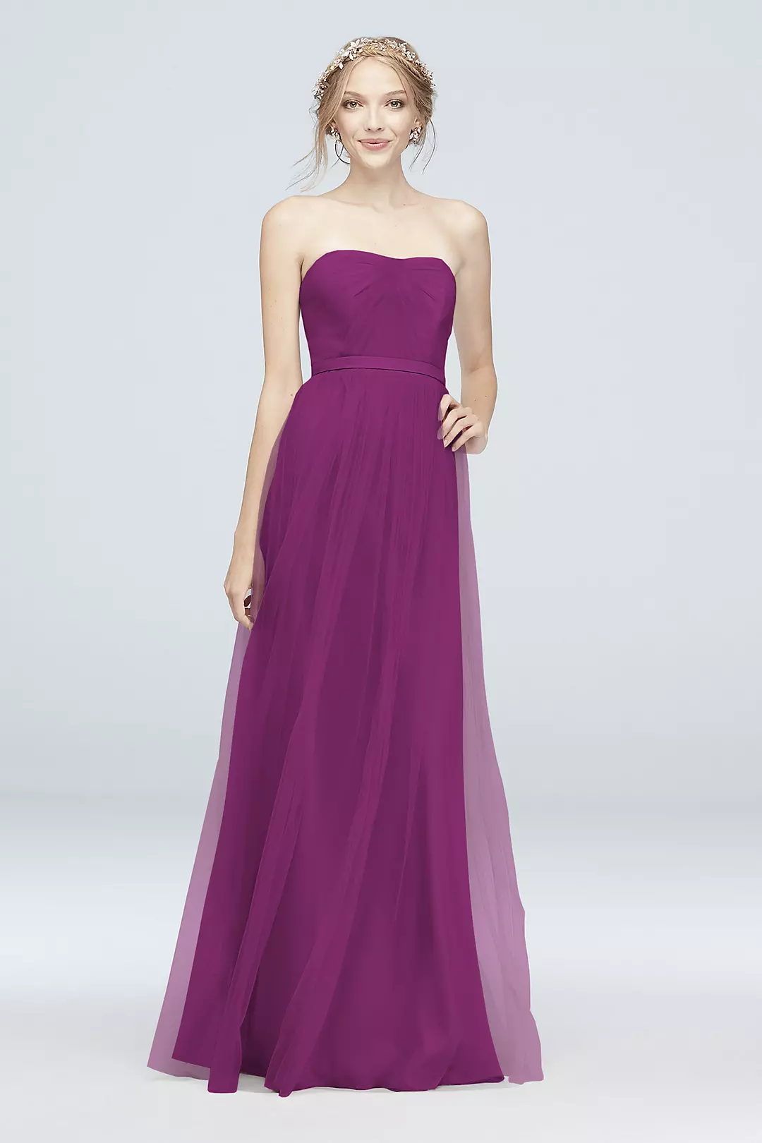 Style-Your-Way 6 Tie Tulle Long Bridesmaid Dress Image