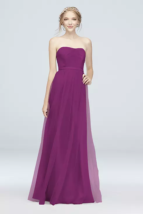 Style-Your-Way 6 Tie Tulle Long Bridesmaid Dress Image 1