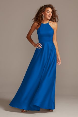 HighNeck Satin ALine Bridesmaid Dress David's Bridal