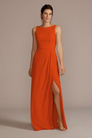 Chiffon Sleeveless TieBack Bridesmaid Dress David's Bridal