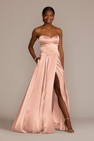Charmeuse Strapless ALine Bridesmaid Dress David's Bridal