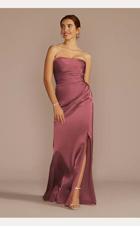 Strapless Charmeuse Dress with Ruching Image 1