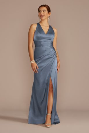 dugudagii Condensed phase 17 ドゥグダギ Charmeuse Bridesmaid Dress with Crisscross Back | David's Bridal