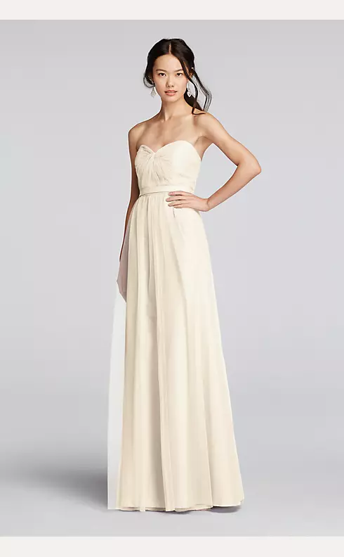 Strapless Tulle Long  Dress with Removable Belt Image 1